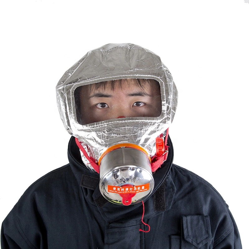 Wholesales 2021 anti fog fire escape protective full gas mask emergency hood